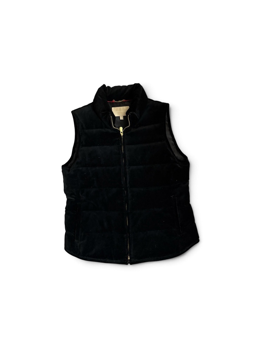Banana Republic Black Quilted Velvet Vest